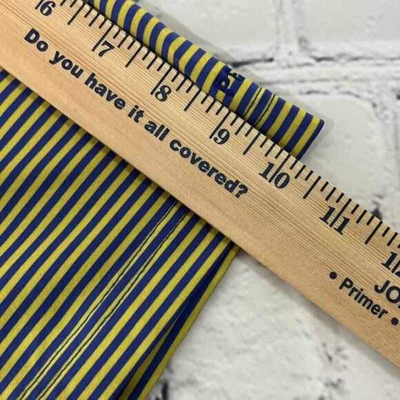 Turtleson Short Sleeve Mens Polo Shirt Size L Yellow Blue Striped SC - Picture 8 of 12